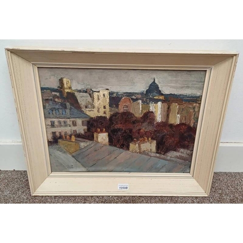 1050B - JOAN OXLAND EVENING PARIS SIGNED FRAMED OIL PAINTING 39 X 50 CM