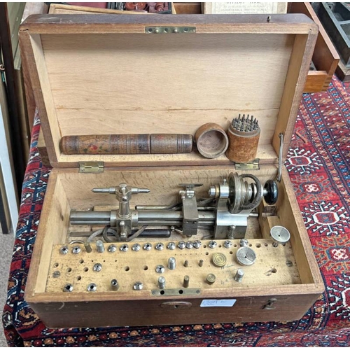 WATCH MAKER / REPAIRER LATHE ALONG WITH A SELECTION OF COLLETS ETC