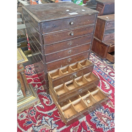 1521 - LATE 19TH CENTURY 8 DRAWER MAHOGANY CABINET 46CM TALL