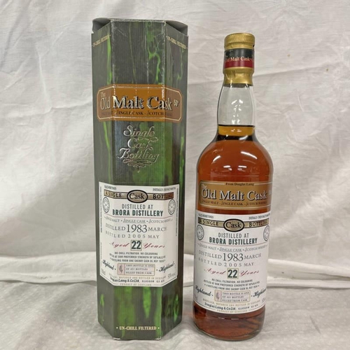 2025H - 1 BOTTLE BRORA 22 YEAR OLD SINGLE MALT WHISKY, DISTILLED MARCH 1983, DOUGLAS LAING OLD MALT CASK BOT... 