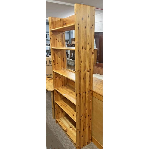 242 - PINE OPEN BOOKCASE WITH ADJUSTABLE SHELVES