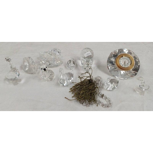 3197 - VARIOUS SWAROVSKI SWANS, CLOCK ETC