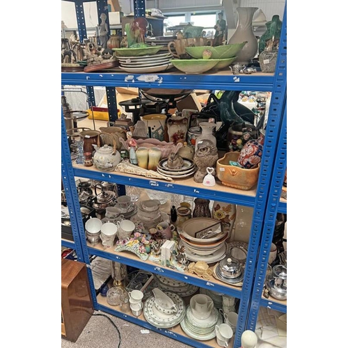 3217 - LARGE SELECTION OF PORCELAIN INCLUDING ADDERLEY TEAWARE, PORCELAIN VASES, POOLE POTTERY OWL & DUCK, ... 