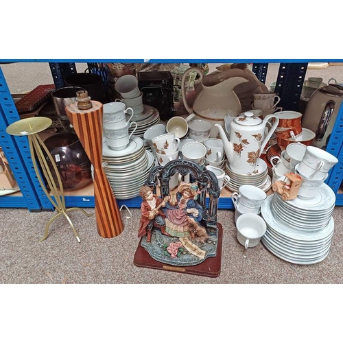 3229 - ROYAL STAFFORD PORCELAIN TEAWARE & GOOD SELECTION OF OTHER PORCELAIN TEAWARE ETC ON ONE SHELF