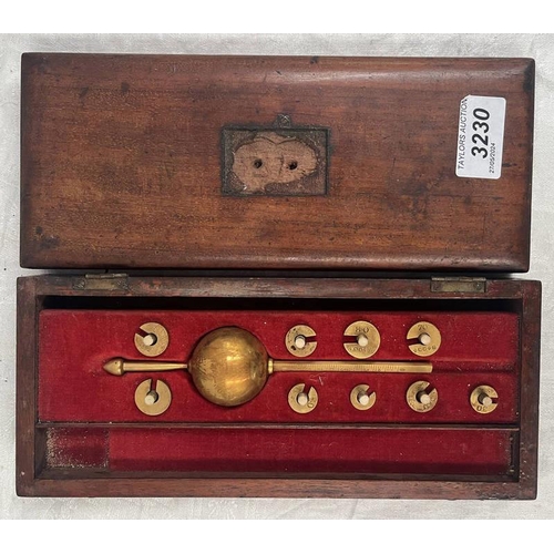 3230 - MAHOGANY CASED HYGROMETER SET