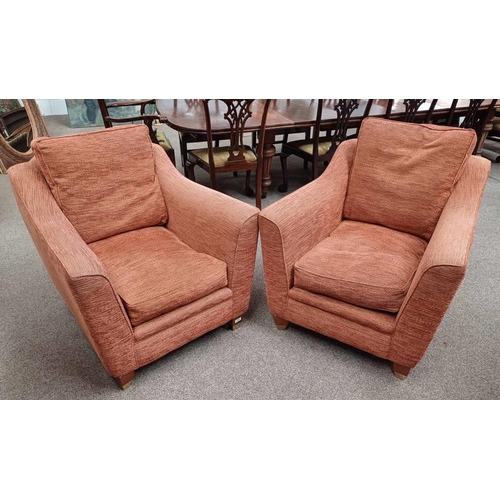 324 - PAIR OF OVERSTUFFED ARMCHAIRS