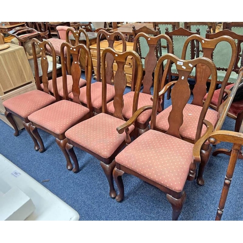 328 - ****LOT WITHDRAWN**** SET OF 8 MAHOGANY DINING CHAIRS INCLUDING 2 ARMCHAIRS ON QUEEN ANNE SUPPORTS