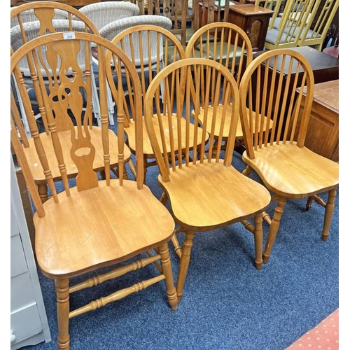 329 - SET OF 4 SPINDLE BACK KITCHEN CHAIRS & 2 OTHER SIMILAR CHAIRS