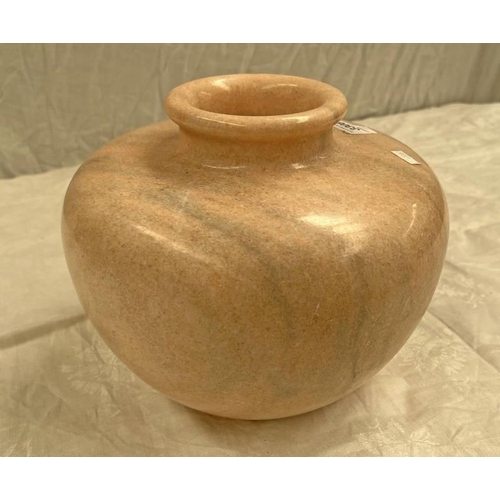 3308 - SOAPSTONE PINK VASE 23 CM TALL