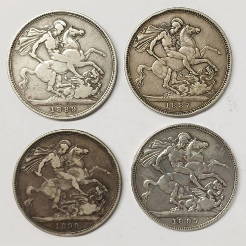 4001 - 1887, 1889, 1890 & 1897 VICTORIA CROWNS