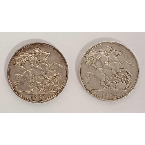 4007 - 1887 & 1889 VICTORIA CROWNS