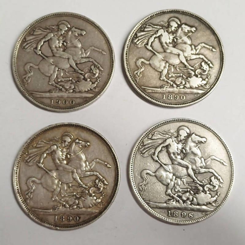 4061 - 2 X 1890, 1896 & 1900 VICTORIA CROWNS