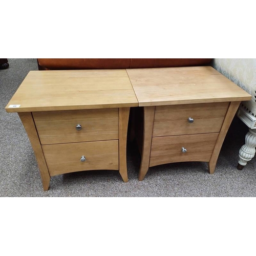 49 - PAIR OF BEECH WOOD 2 DRAWER BEDSIDE CHESTS