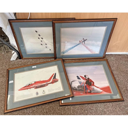 1081 - PRINT OF HAWK TIA SIGNED BY THE 1988 RED ARROWS TEAM PILOTS AND 3 OTHERS