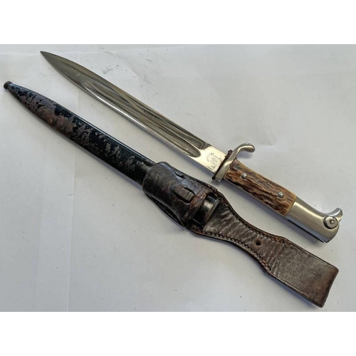 1096 - WW2 GERMAN K98 DRESS BAYONET BY HORSTATOR SOLINGEN, 25 CM LONG BLADE WITH MAKERS NAME TO RICASSO, AN... 