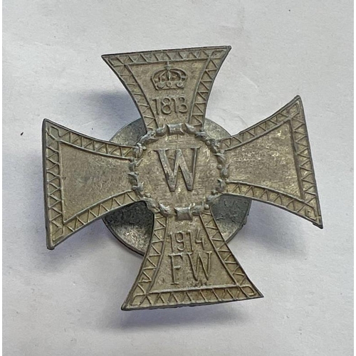 1118 - WW1 STYLE GERMAN STYLE SCREW BACK CROSS, FRONT MARKED 1813,W, 1914, FW REAR DISC MARKED RZM FAINTLY