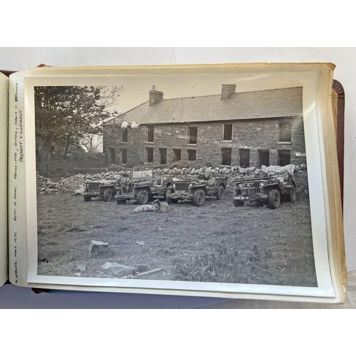 1142 - 1970'S BLACK AND WHITE PHOTOGRAPH ALBUM OF WILLYS JEEPS OFF ROADING IN WALES ETC
