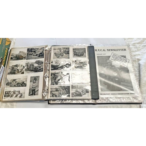 1145 - 1970'S PHOTOGRAPH ALBUM OF A D DAY RALLY ALONG WITH A FOLDER CONTAINING VARIOUS VOLUMES OF MVCG NEWS... 