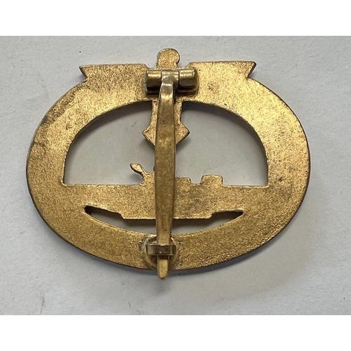 1243 - WW2 STYLE GERMAN U BOAT BADGE UNMARKED