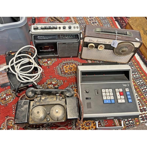 1254 - TELEPHONE SET F MKII TMC, ULTRA TRANSISTOR SIX RADIO, COMPER 18 & A SONY CF-320 RADIO