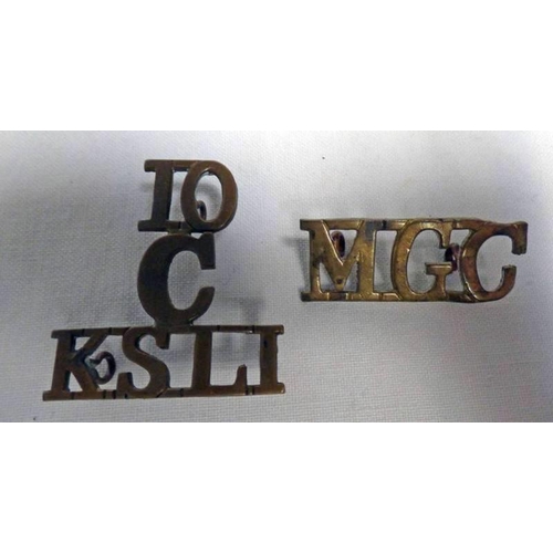 1330 - 10 / C / KSLI BADGE (10TH COMPANY FIRST CADET BATTALION) AND A M.G.C. BADGE (MACHINE GUN CORPS )   -... 