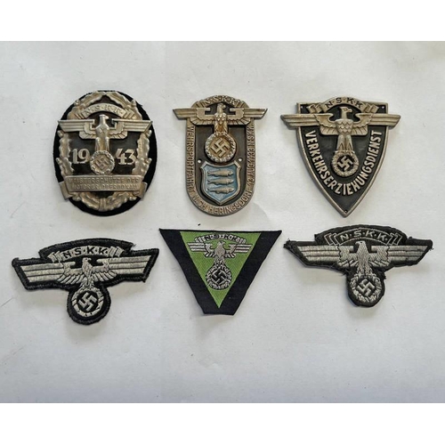 1340 - WW2 STYLE GERMAN STYLE NSKK BADGES AND CLOTH PATCHES