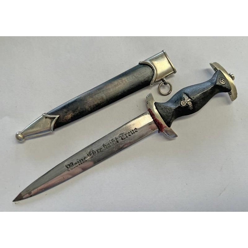 1341 - MINIATURE GERMAN STYLE SS STYLE DAGGER LETTER OPENER, 18.5CM LONG OVERALL