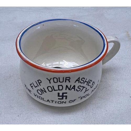 1347 - NOVELTY ASHTRAY BY FIELDINGS, FLIP YOUR ASHES ON OLD NASTY, THE VIOLATION OF 'POLAND' 3.5CM TALL