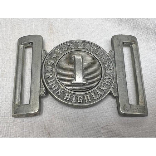 1366 - BELT BUCKLE MARKED '1 VOL BATT GORDON HIGHLANDERS'