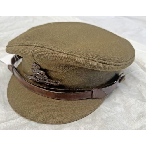 1387 - ROYAL ARTILLERY OFFICERS CAP WITH BADGE BY MOSS BROS COVENT GARDEN