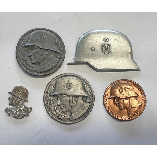 1415 - GERMAN STYLE STALHELM BADGES ETC