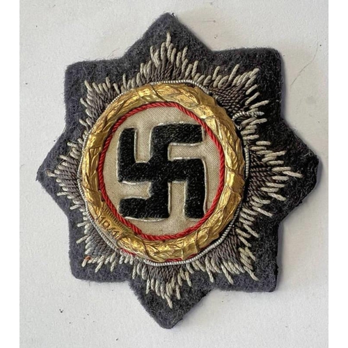 1418 - WW2 STYLE GERMAN STYLE ORDER OF THE GERMAN CROSS GOLD GRADE CLOTH PATCH