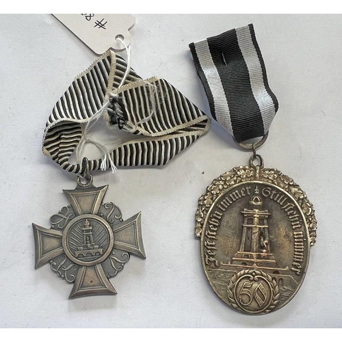 1463 - GERMAN STYLE MEDALS TO INCLUDE PRUSSIAN WAR VETERAN ASSOCIATION MEDAL 50, PRUSSIAN - LANDESKRIEGERVE... 