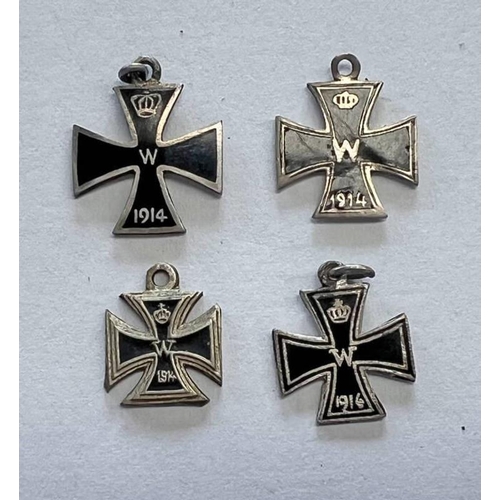 1478 - 4 SMALL WW1 IRON CROSSES ONE MARKED 800 TO REAR  -4-