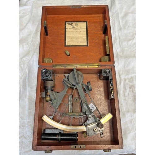 1479 - H HUGHES & SON LTD LONDON SEXTANT IN ITS FITTED CASE WITH LABEL 'THE NATIONAL PHYSICAL LABORATORY TE... 