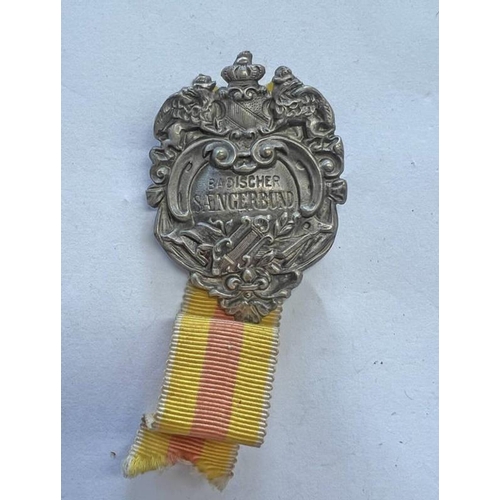 1487 - WW1 GERMAN BADEN BADISCHER SAENGERBUND CHOIR MEMBERSHIP BADGE AWARD WITH RIBBON