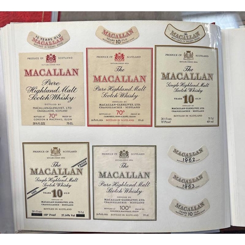 1545 - FOLDER OF MALT WHISKY LABELS, LABELS INCLUDE MACALLAN, MILTON DUFT, LOCHSIDE, LAGAVULIN, LAPHROAIG, ... 