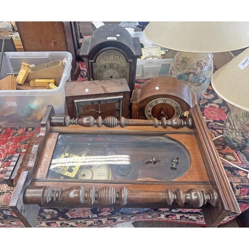 1608 - LATE 19TH CENTURY MANTLE CLOCK WITH SILVERED DIAL (AF) JAMES CARR ABERDEEN MANTLE CLOCK, WALL CLOCK ... 