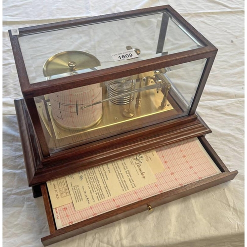 1609 - COMITTI & SON LIMITED BAROGRAPH IN A GLAZED CASE, 36.5CM ACROSS