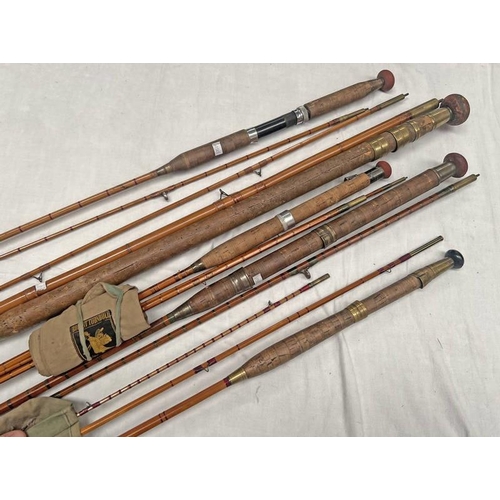 1613 - FISHING RODS - ALLCOCK 3 PIECE BAMBOO ROD, 2 PIECE SPLIT CANE ROD BY RICHARDSON DUMFRIES, 3 PIECE SP... 