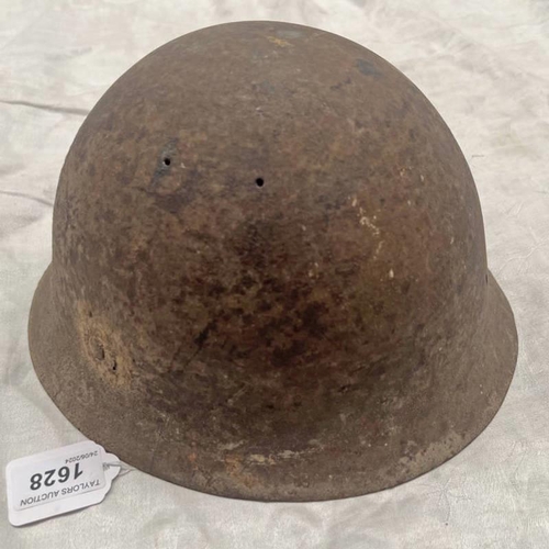 1628 - WW2 ERA JAPANESE TYPE 90 HELMET MARKED WITH AN S TO INTERIOR