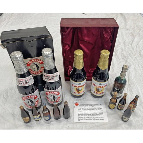 1678 - TWO BOTTLES OF 33 CL EVERARDS PEGUINIALE, 2 BULMERS CIDER CENTENARY BOTTLES INC ASE, NOVAL LB PORT, ... 