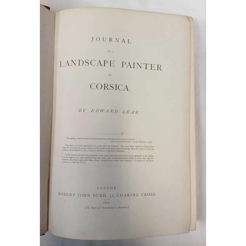 2108 - JOURNAL OF A LANDSCAPED PAINTER IN CORSICA BY EDWARD LEAR - 1870
