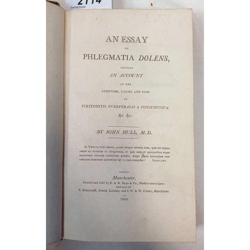 2114 - AN ESSAY ON PHLEGMATIA DOLENS, INCLUDING AN ACCOUNT OF THE SYMPTOMS, CAUSES AND CURES OF PERITONITIS... 