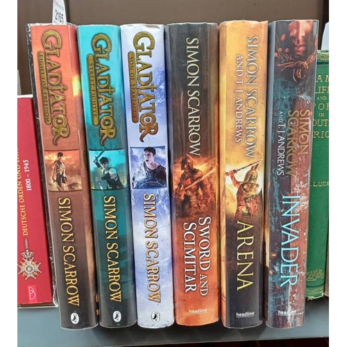 2165 - SELECTION OF SIMON SCARROW BOOKS TO INCLUDE; GLADIATOR SERIES SON OF SPARTACUS, STREET FIGHTER AND F... 