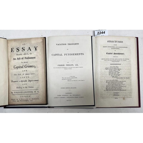 2244 - VACATION THOUGHTS ON CAPITAL PUNISHMENTS BY CHARLES PHILLIPS - 1858, AN ESSAY HUMBLY OFFER'D, FOR AN... 