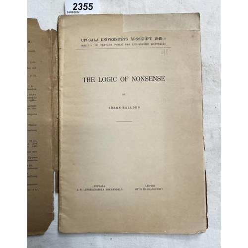 2355 - THE LOGIC OF NONESENSE BY SOREN HALLDEN - 1949