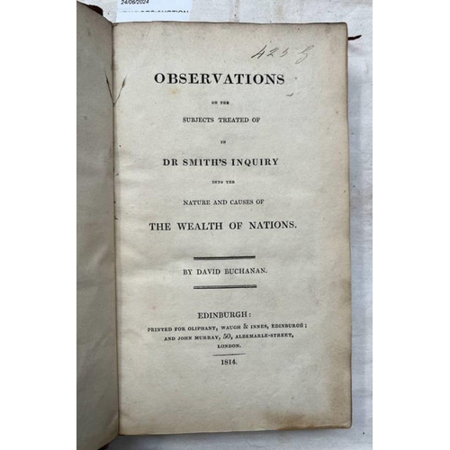 2381 - OBSERVATIONS ON THE SUBJECTS TREATED OF IN DR SMITHS INQUIRY INTO THE NATURE & CAUSES OF THE WEALTH ... 