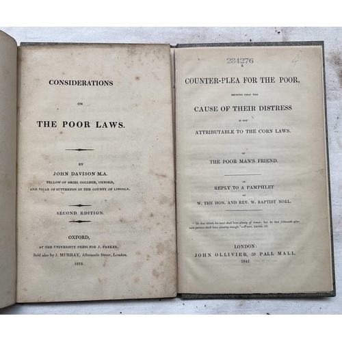 2389 - CONSIDERATIONS ON POOR LAWS BY JOHN DAVIDSON, SECOND EDITION - 1818, & A COUNTER PLEA FOR THE POOR, ... 