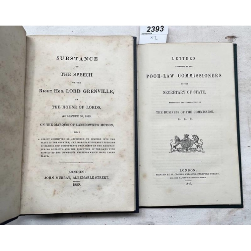 2393 - SUBSTANCE OF THE SPEECH OF THE RIGHT HON. LORD GREENVILLE IN THE HOME OF LORDS, NOVEMBER, 30, 1819-1... 